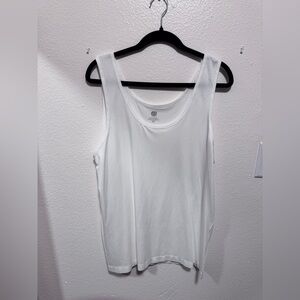 Classic White Women's Scoop Neck Tank Top